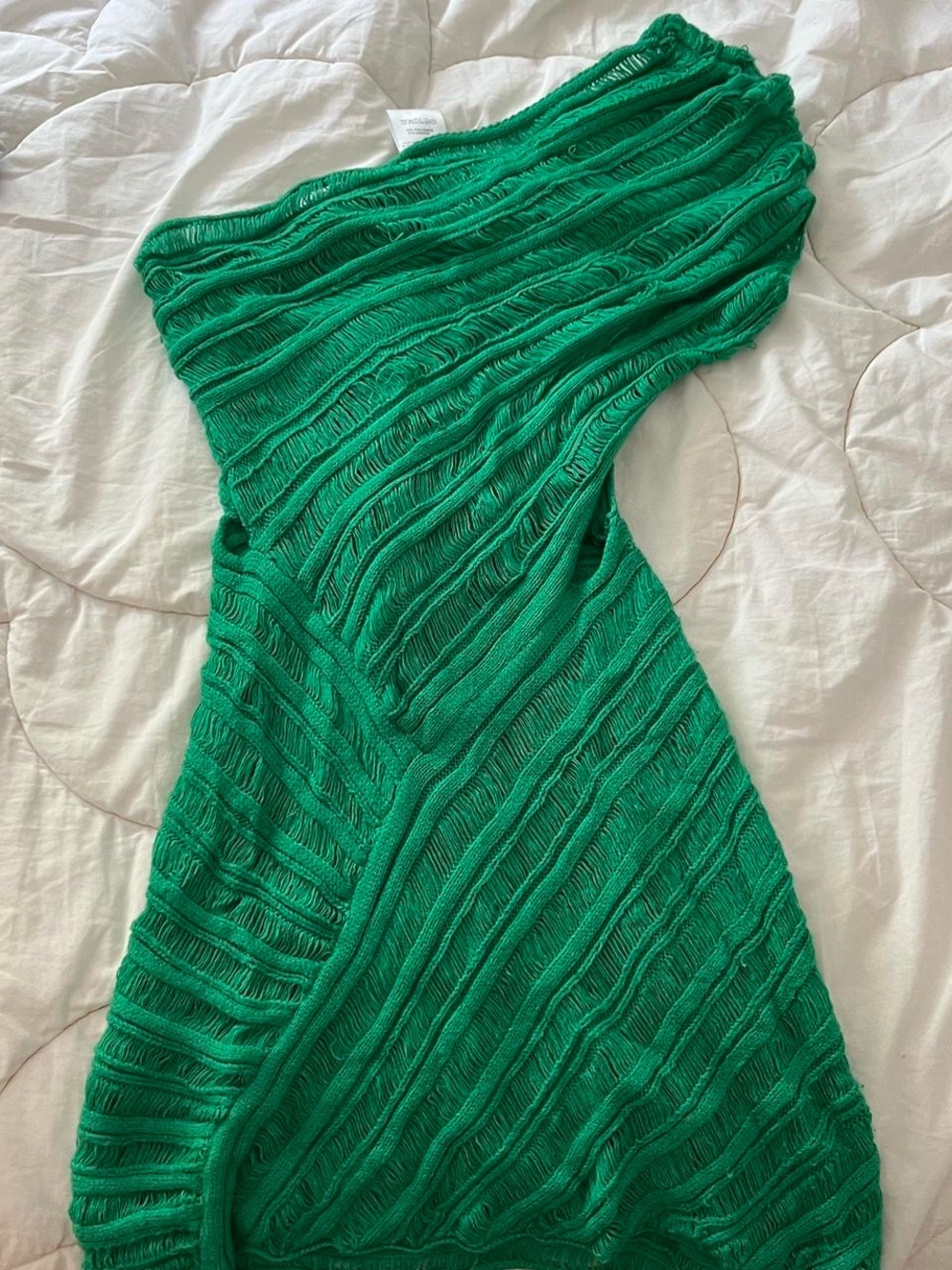 Peppermayo Emerald Green Textured Mini Dress
